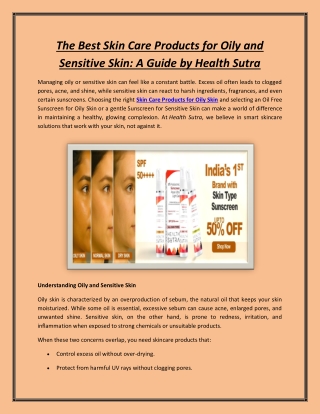 The Best Skin Care Products for Oily and Sensitive Skin