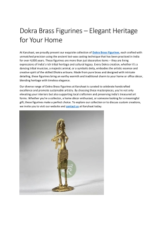 Dokra Brass Figurines – Elegant Heritage for Your Home