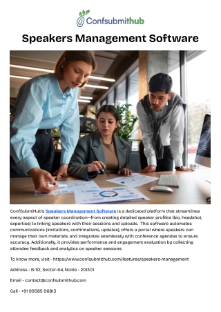 Speakers Management Software