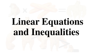 Linear Equations