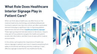 What Role Does Healthcare Interior Signage Play in Patient Care?