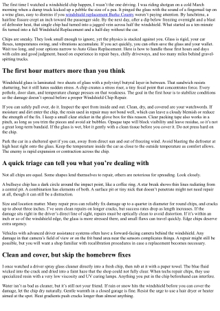 What to Do Right After Your Windshield Gets Chipped