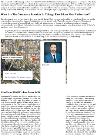 Dooring Mishap: Cars And Truck Vs Bike: Comprehending Liability