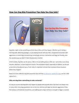 Dog Bite Prevention Tips: Stay Safe with Expert Advice