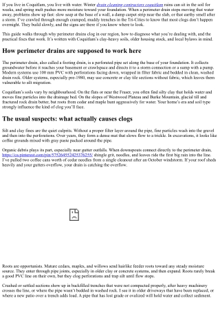 Common Causes of Clogged Perimeter Drains in Coquitlam and How to Fix Them