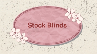 Stock Blind Services in Florida