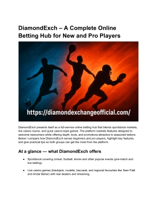 DiamondExch – A Complete Online Betting Hub for New and Pro Players