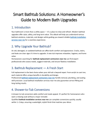 Smart Bathtub Solutions- A Homeowner’s Guide to Modern Bath Upgrades
