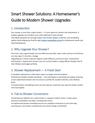 Smart Shower Solutions- A Homeowner’s Guide to Modern Shower Upgrades
