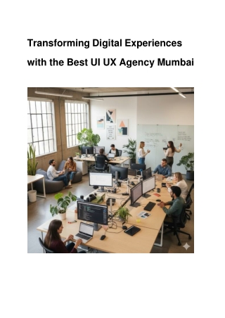 Transforming Digital Experiences with the Best UI UX Agency Mumbai