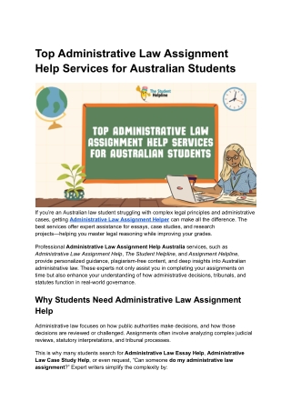 Top Administrative Law Assignment Help Services for Australian Students