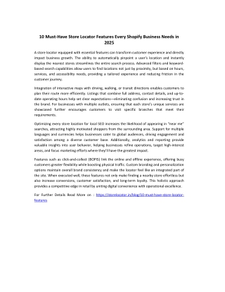 10 Must Have Store Locator Features Every Shopify Business Needs in 2025