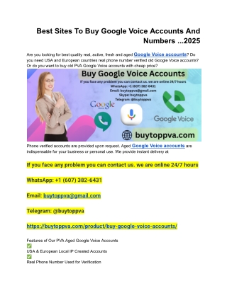 Best Sites To Buy Google Voice Accounts And Numbers ...2025