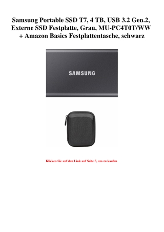 7761 Samsung Portable SSD T7  4 TB  USB 3.2 Gen.2  Externe SSD Festplatte  Grau  MU-PC4T0T WW   Amazon B