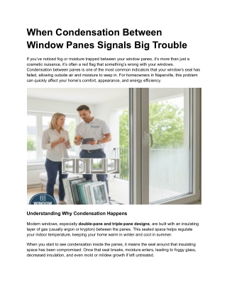 When Condensation Between Window Panes Signals Big Trouble