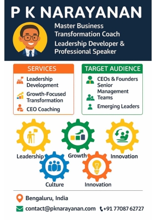 PK Narayanan Strategic Coaching for CEOs & Growth Leaders