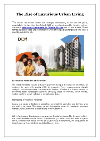 The Rise of Luxurious Urban Living