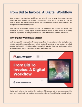 From Bid To Invoice: A Digital Workflows
