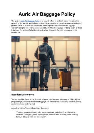 Auric Air Baggage Policy