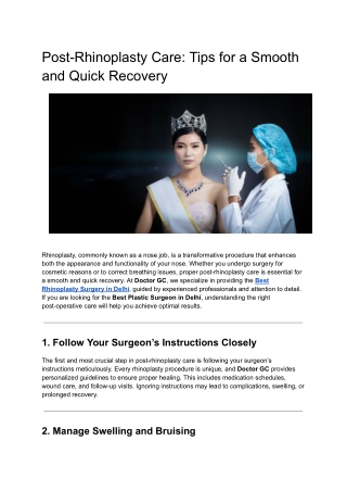 Post-Rhinoplasty Care Tips for a Smooth
