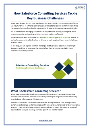 How Salesforce Consulting Services Tackle Key Business Challenges