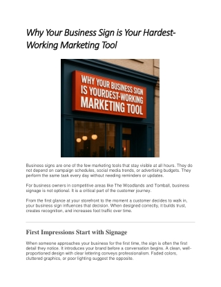 Why Your Business Sign is Your Hardest-Working Marketing Tool