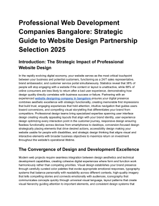 Professional Web Development Companies Bangalore_ Strategic Guide to Website Design Partnership Selection 2025