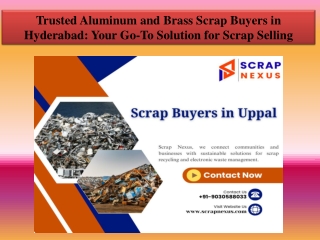 Trusted Aluminum and Brass Scrap Buyers in Hyderabad Your Go-To Solution for Scrap Selling
