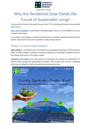Why Are Residential Solar Panels the Future of Sustainable Living