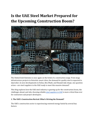 Is the UAE Steel Market Prepared for the Upcoming Construction Boom_