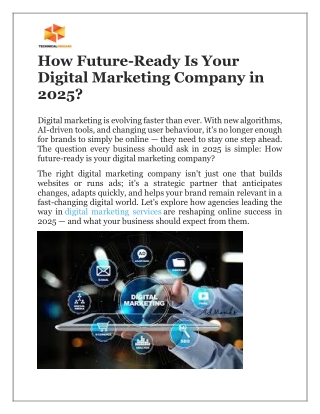 How Future-Ready Is Your Digital Marketing Company in 2025?