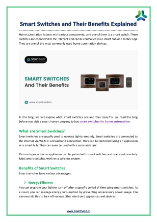 Smart Switches and Their Benefits Explained