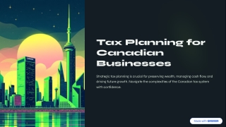 Smart Tax Planning for Canadian Businesses