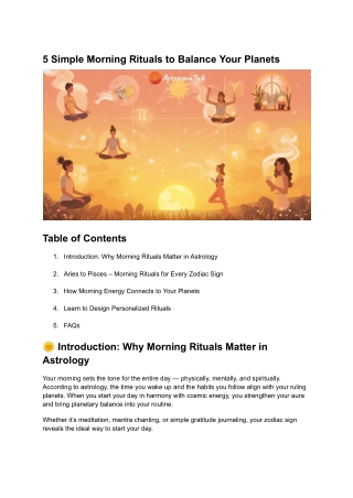 5 Simple Morning Rituals to Balance Your Planets
