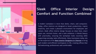 Sleek Office Interior DesignComfort and Function Combined