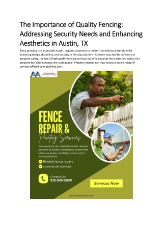 The Importance of Quality Fencing