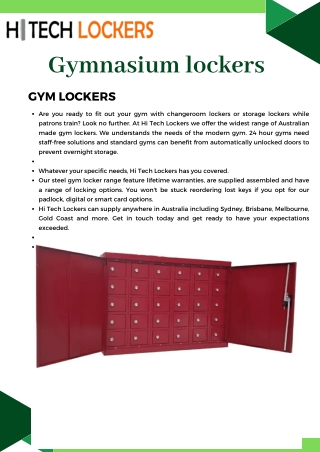 GYM LOCKERS  PDF