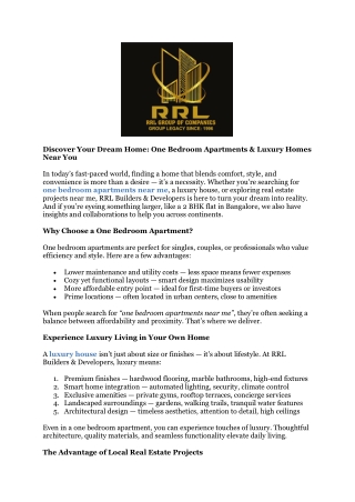 Real Estate Projects Near Me