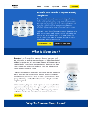 Sleep Lean Ingredient