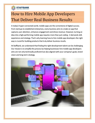 How to Hire Mobile App Developers That Deliver Real Business Results