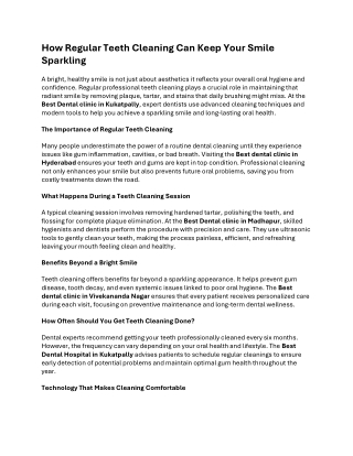 Best Dental Hospital in Kukatpally