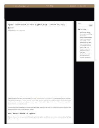 Cafe In Agra With Taj Mahal View - Qairo Agra