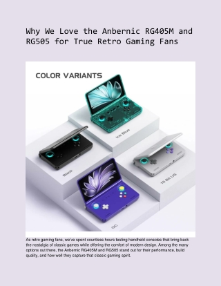 Why We Love the Anbernic RG405M and RG505 for True Retro Gaming Fans