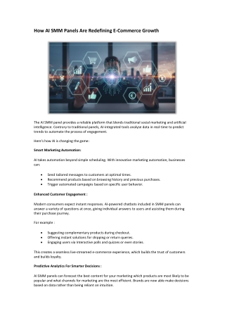 How AI SMM Panels Are Redefining E-Commerce Growth