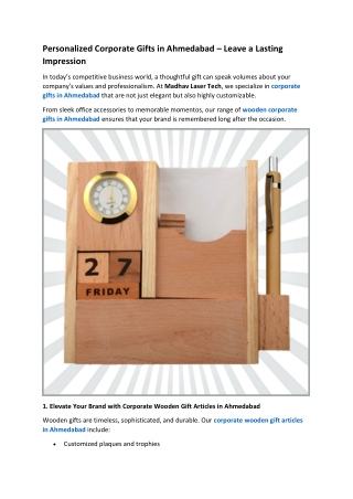 Personalized Corporate Gifts in Ahmedabad – Leave a Lasting Impression