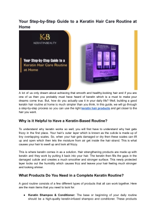 Your Step-by-Step Guide to a Keratin Hair Care Routine at Home