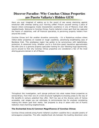 Discover Paradise Why Conchas Chinas Properties are Puerto Vallarta's Hidden GEM
