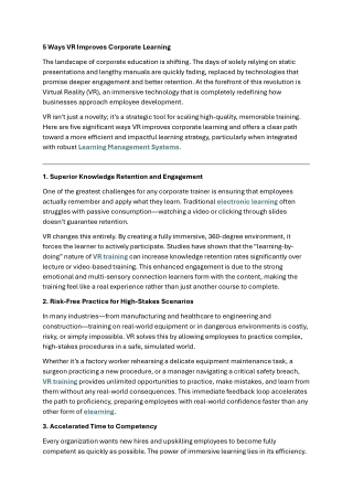 5 Ways VR Improves Corporate Learning