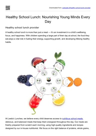 Healthy School Lunch- Nourishing Young Minds Every Day