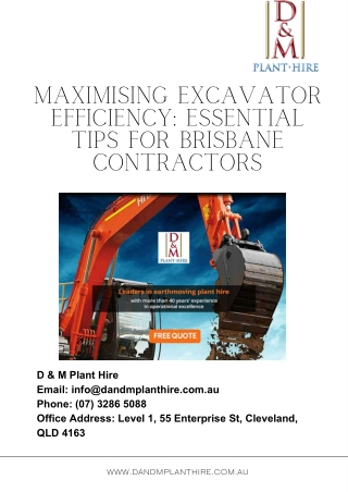 Maximising Excavator Efficiency Essential Tips for Brisbane Contractors